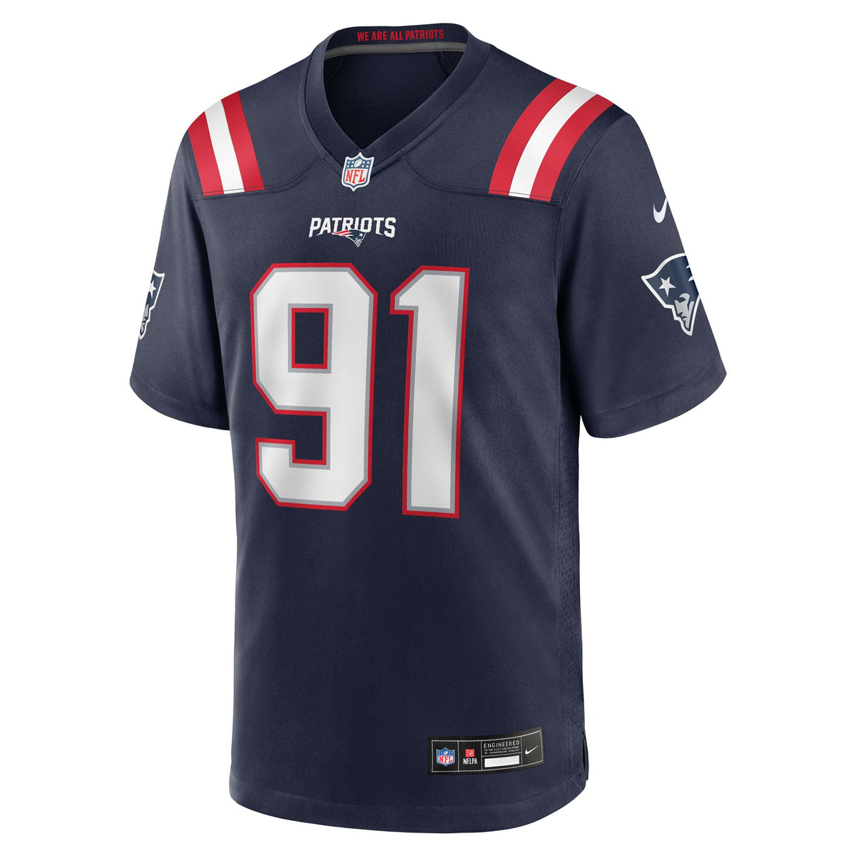 Men's New England Patriots Elijah Ponder Nike  Navy Team Game Jersey