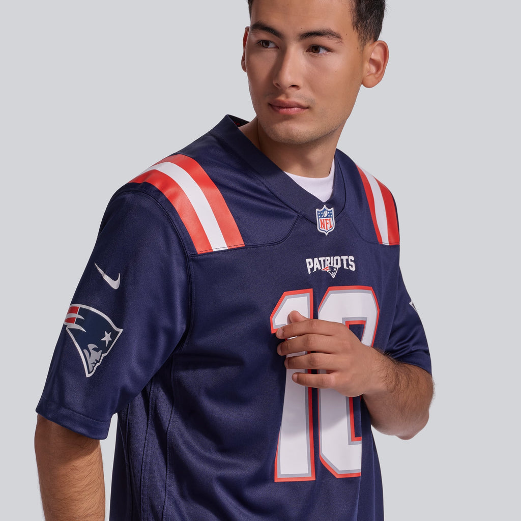Men's New England Patriots Drake Maye Nike White  Player Game Jersey