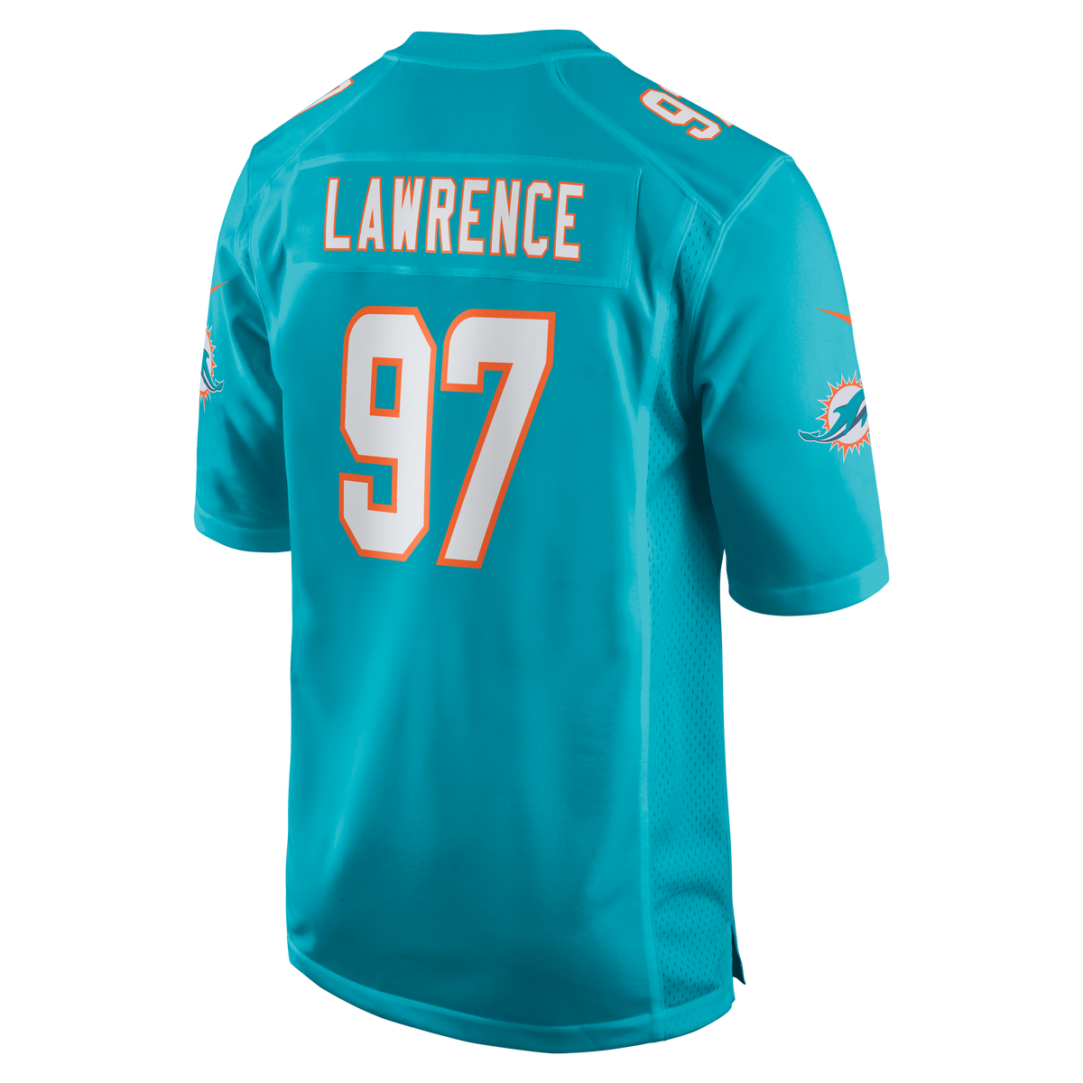 Men's Miami Dolphins Rashard Lawrence Nike  Aqua Team Game Jersey