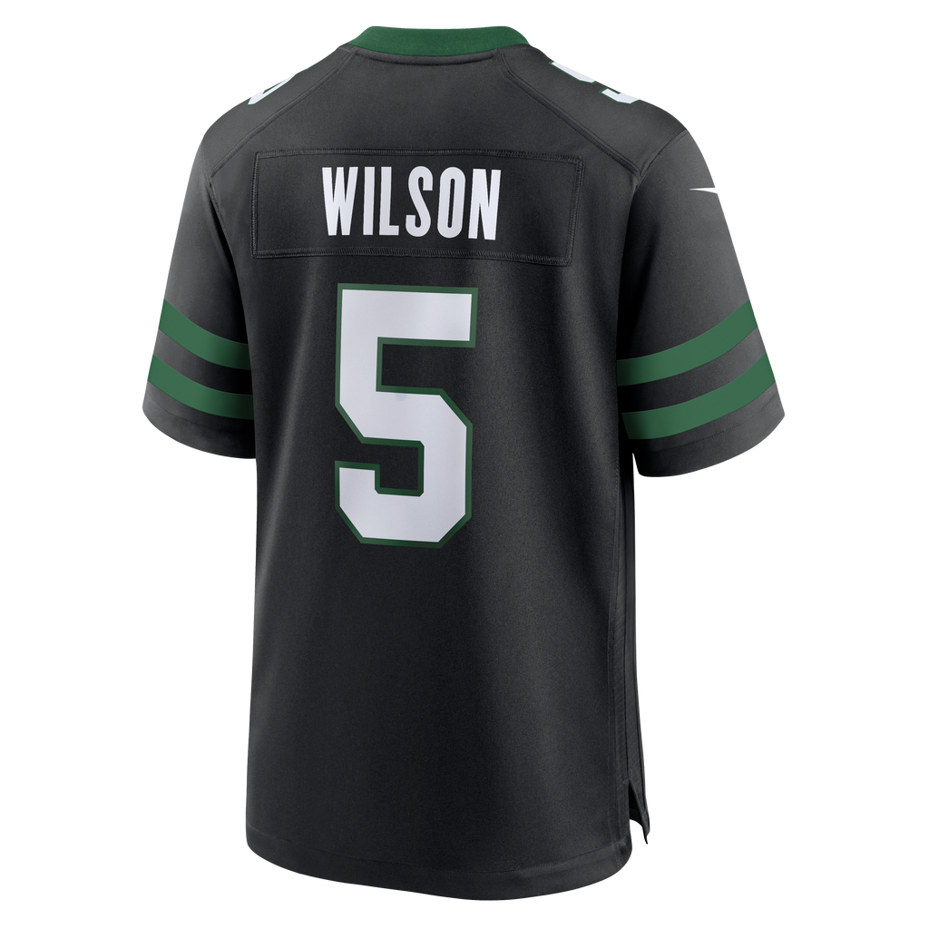 Men's New York Jets Garrett Wilson Nike Legacy Black Alternate Game Jersey