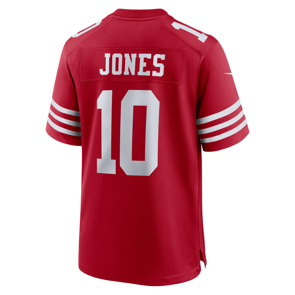 Men's San Francisco 49ers Mac Jones Nike  Scarlet Team Game Jersey