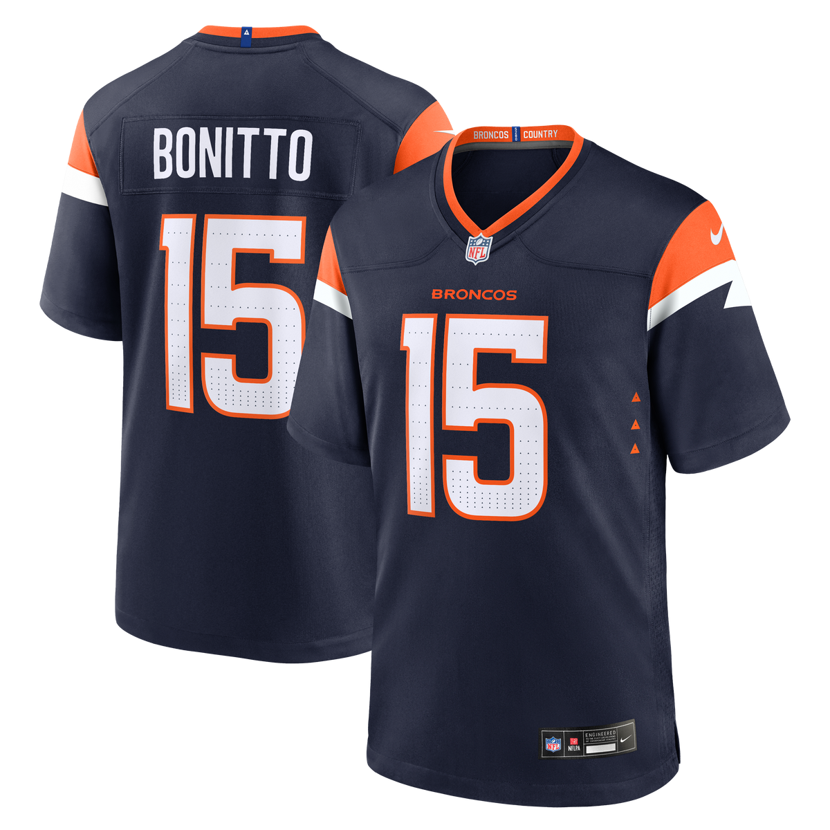 Men's Denver Broncos Nik Bonitto Nike  Navy Alternate Game Jersey