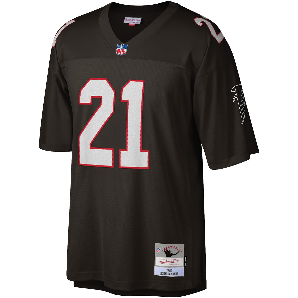 Men's Atlanta Falcons Deion Sanders Mitchell & Ness White Legacy Replica Jersey