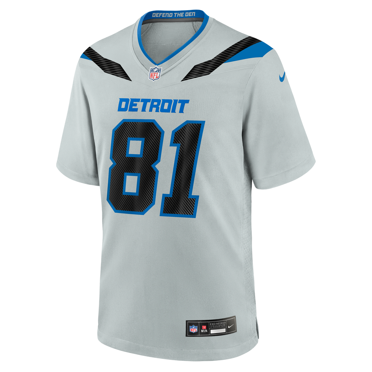 Men's Detroit Lions Calvin Johnson Nike Silver 2026 Rivalries Collection Game Jersey