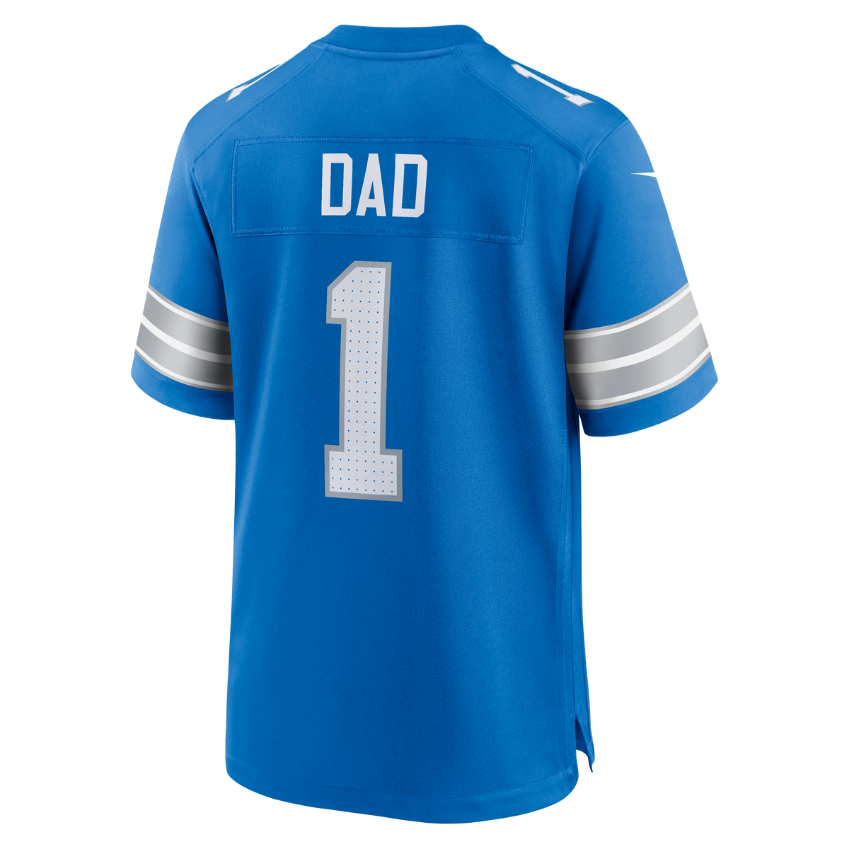 Men's Detroit Lions Number 1 Dad Nike Blue Game Jersey