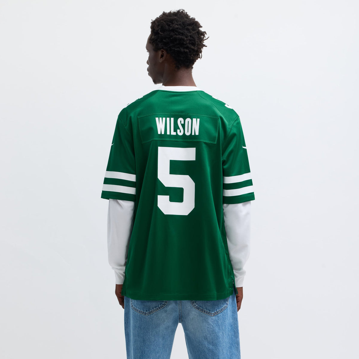 Men's New York Jets Garrett Wilson Nike Legacy Black Alternate Game Jersey