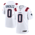 Men's New England Patriots Christian Gonzalez Nike White Game Jersey