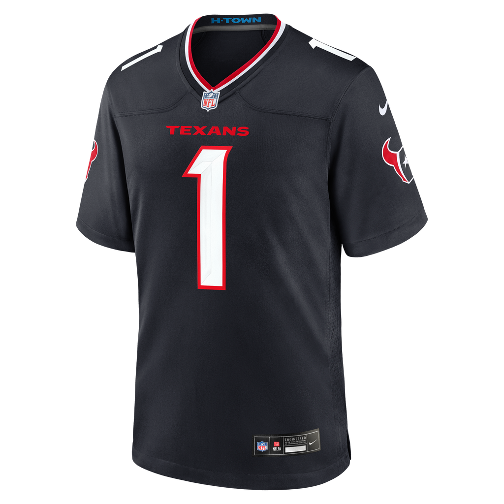 Men's Houston Texans  Nike Navy #1 Dad Game Jersey