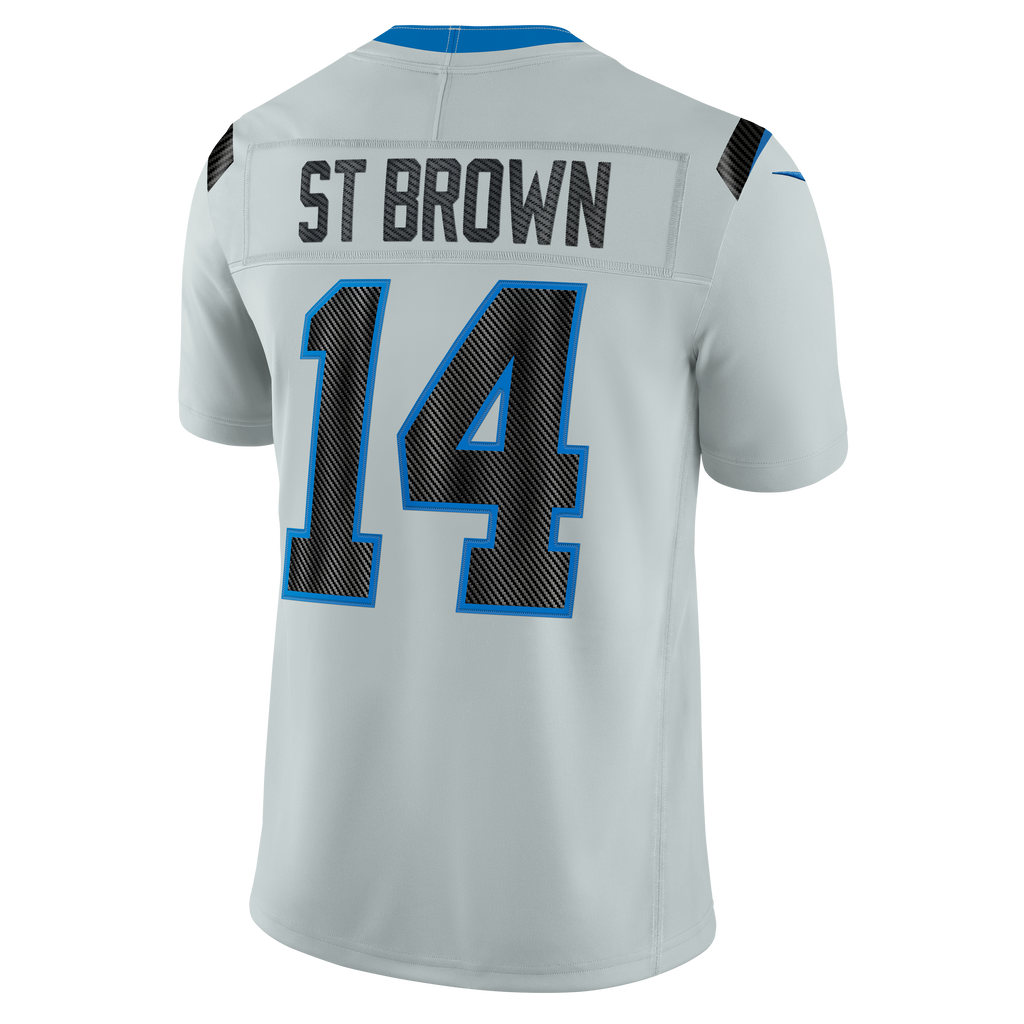 Men's Detroit Lions Amon-Ra St. Brown Nike Silver 2026 Rivalries Collection Stitched Limited Jersey