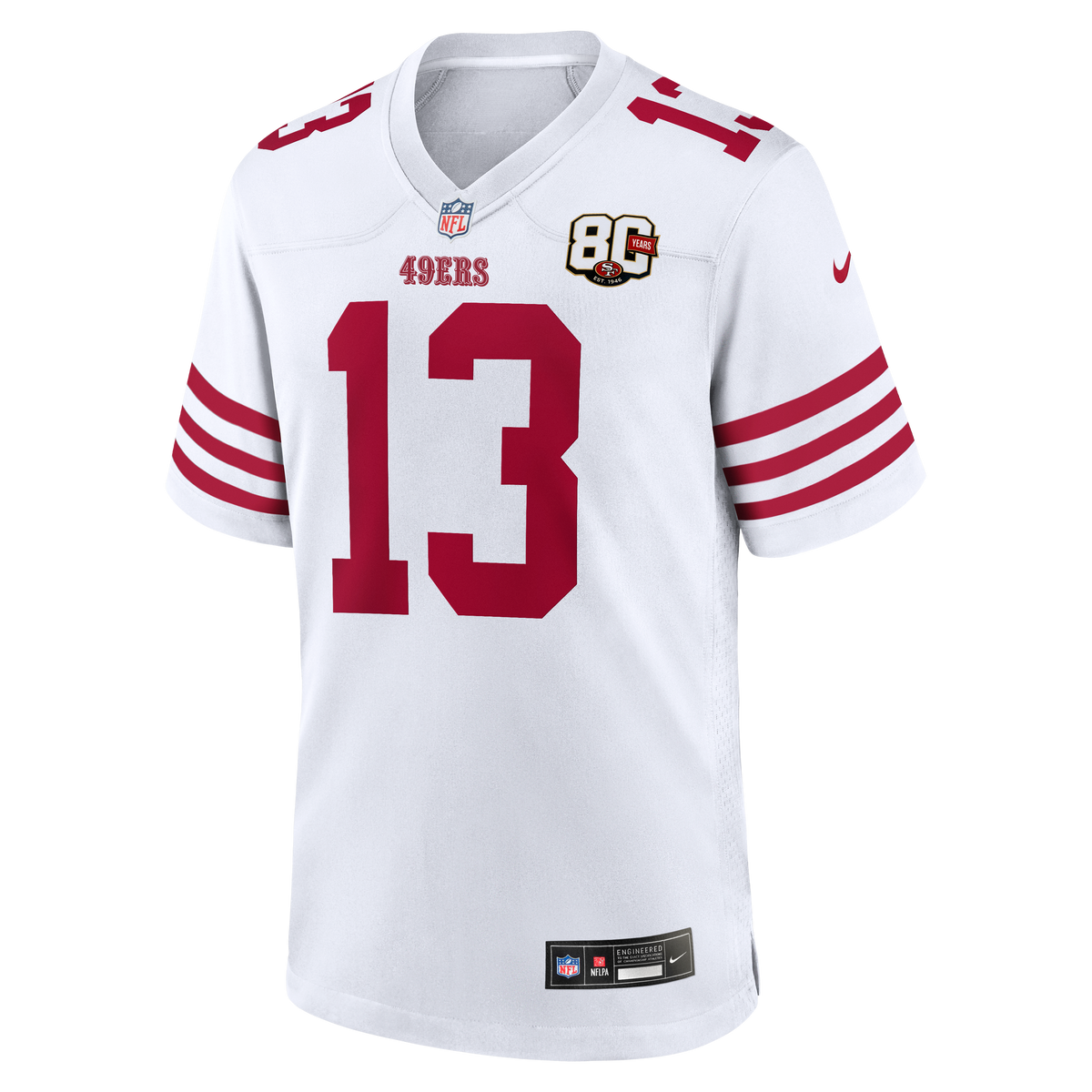 Men's San Francisco 49ers Brock Purdy Nike Scarlet 80th Anniversary Game Jersey