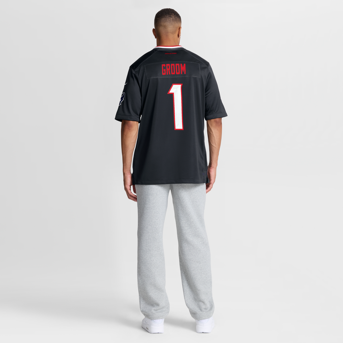 Men's Houston Texans Number 1 Groom Nike Navy Game Jersey