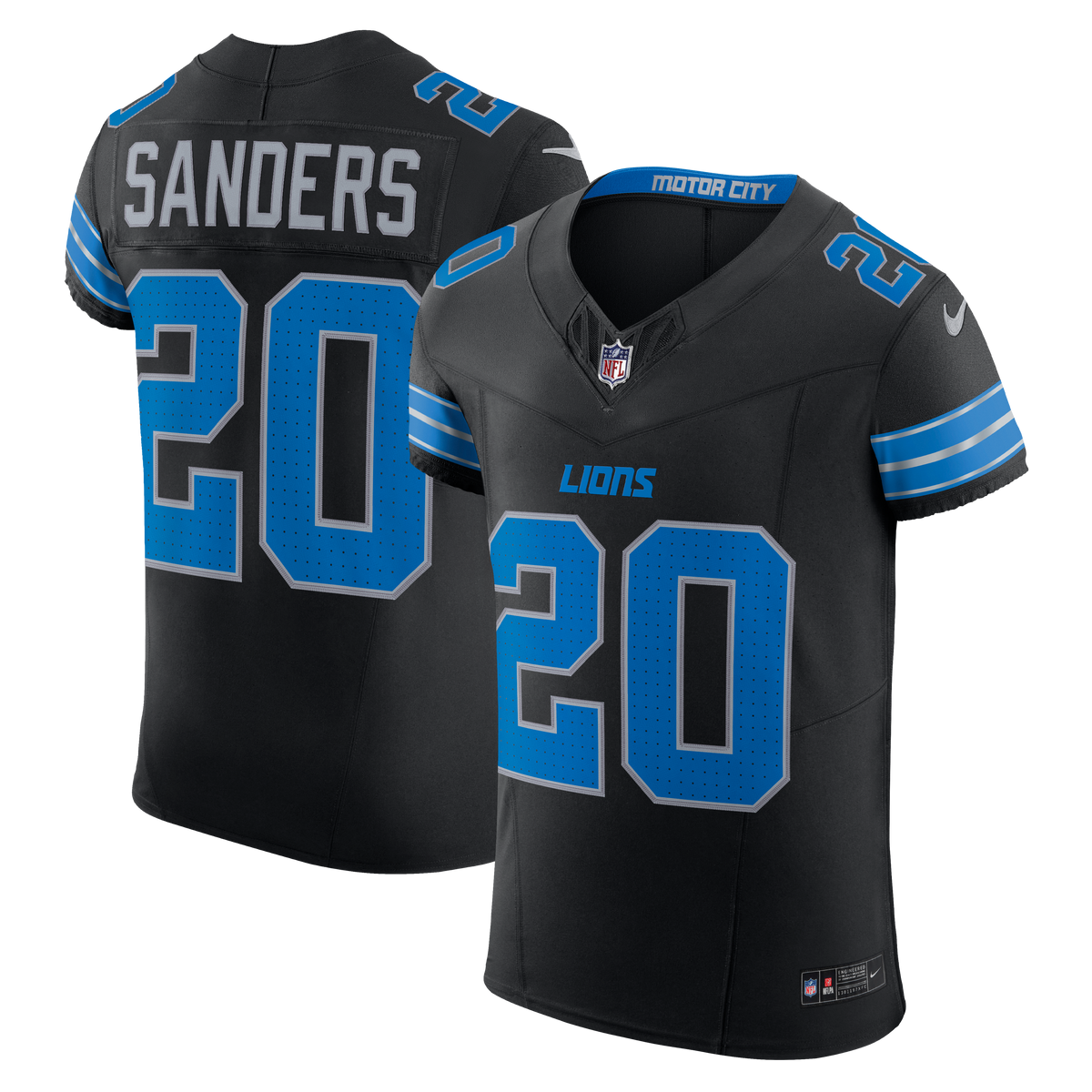 Men's Detroit Lions Barry Sanders Nike Black Alternate Vapor F.U.S.E. Elite Jersey