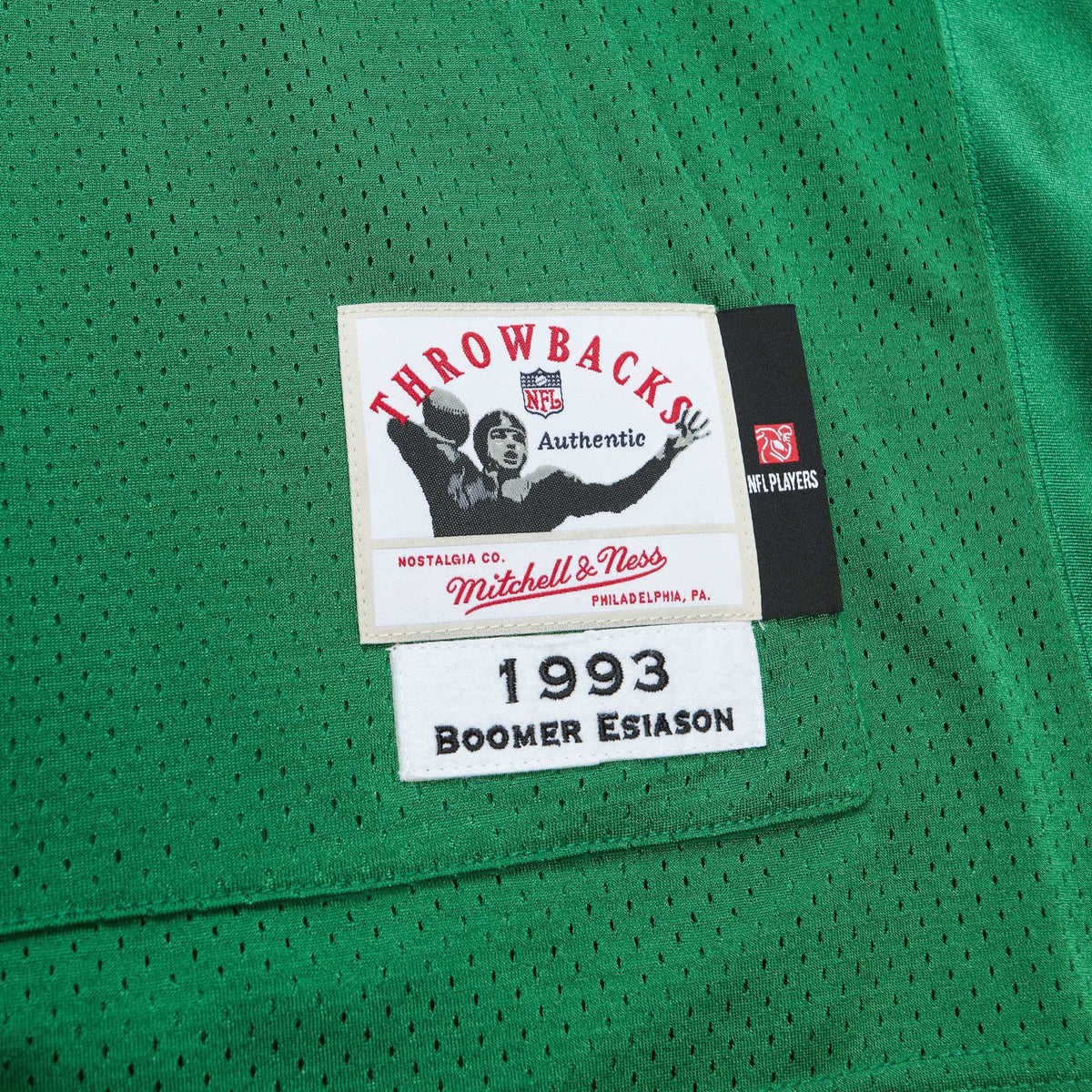 Men's New York Jets Boomer Esiason Mitchell & Ness Kelly Green 1993 Authentic Throwback Retired Player Pocket Jersey