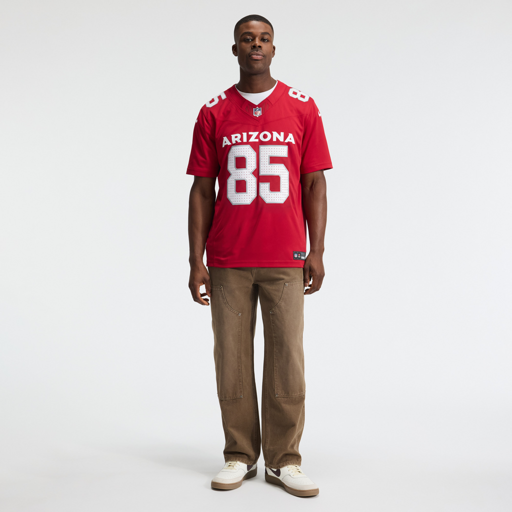 Men's Arizona Cardinals Trey McBride Nike White Vapor F.U.S.E. Stitched Limited Jersey