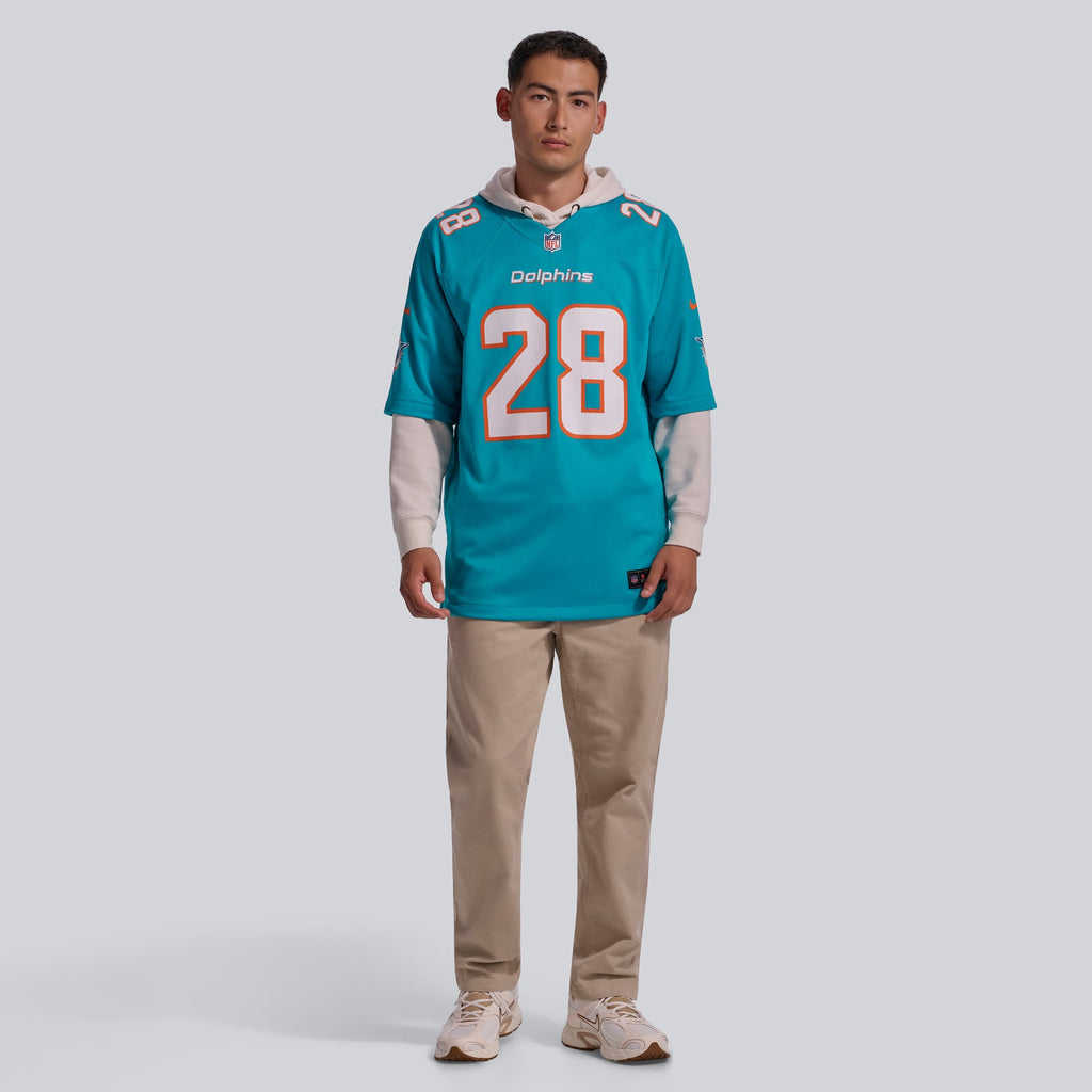 Men's Miami Dolphins De’Von Achane Nike Aqua Player Game Jersey