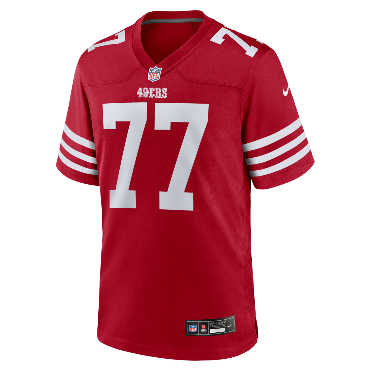 Men's San Francisco 49ers Dominick Puni Nike  Scarlet Team Game Jersey