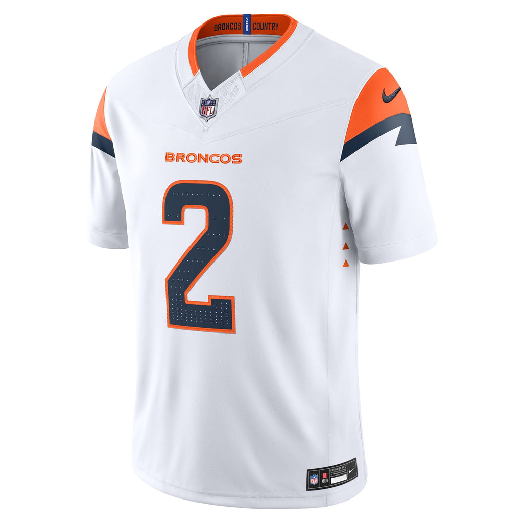 Men's Denver Broncos Pat Surtain II Nike White Vapor F.U.S.E. Stitched Limited Jersey