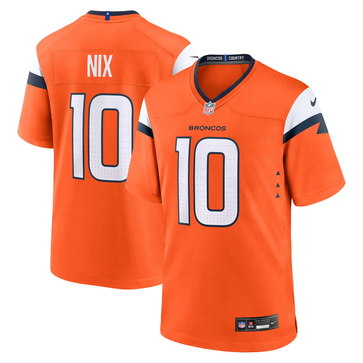 Men's Denver Broncos Bo Nix Nike  Navy Alternate Game Jersey