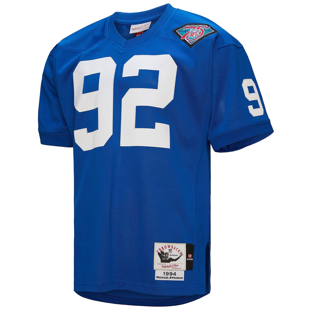 Men's New York Giants 1994 Michael Strahan Mitchell & Ness Royal Authentic Throwback Retired Player Jersey