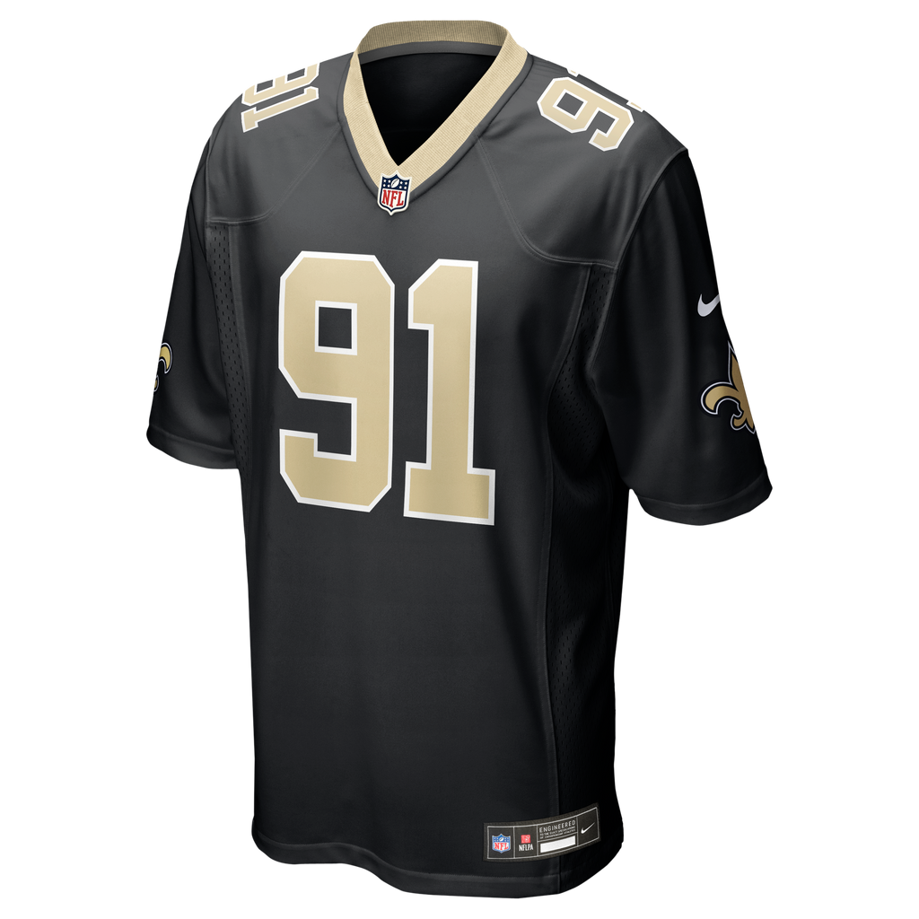 Men's New Orleans Saints Vernon Broughton Nike  Black Team Game Jersey