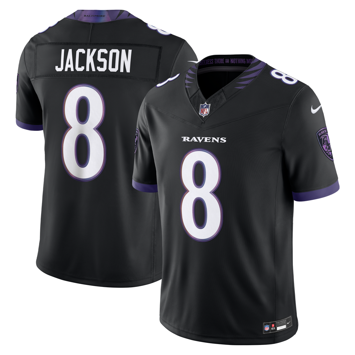 Men's Baltimore Ravens Lamar Jackson Nike Black Alternate Alternate Vapor F.U.S.E. Stitched Limited Jersey