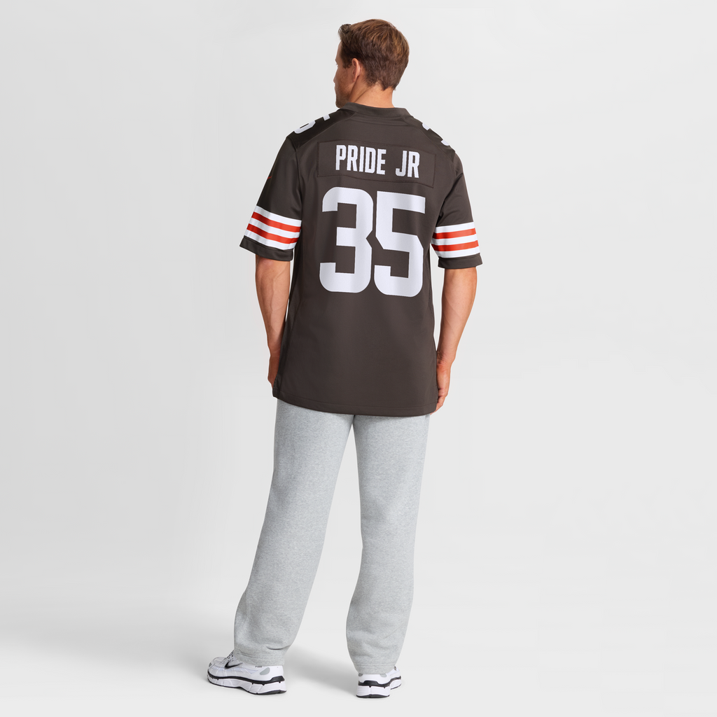 Men's Cleveland Browns Toriano Pride Jr. Nike Brown Team Game Jersey