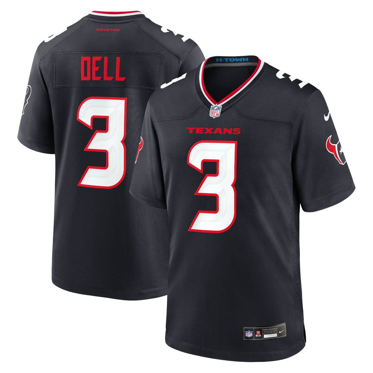 Men's Houston Texans Tank Dell Nike  Red Alternate Game Jersey