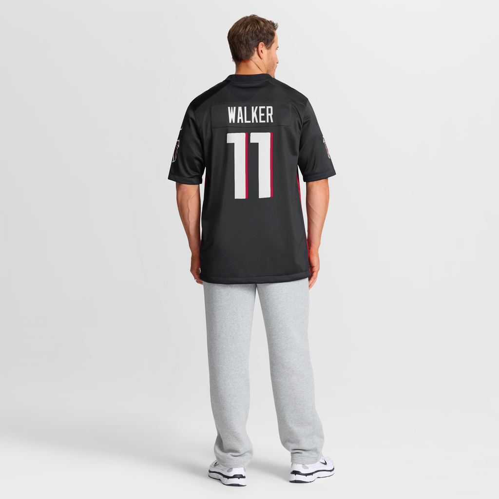 Men's Atlanta Falcons Jalon Walker Nike Black Team Game Jersey