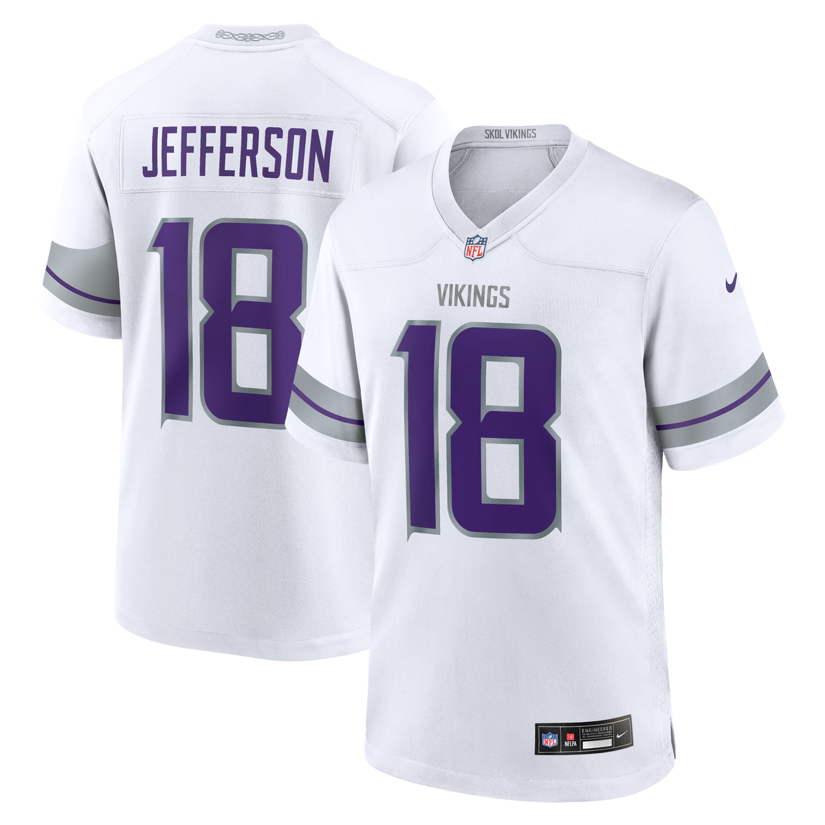 Men's Minnesota Vikings Justin Jefferson Nike White Alternate Game Player Jersey