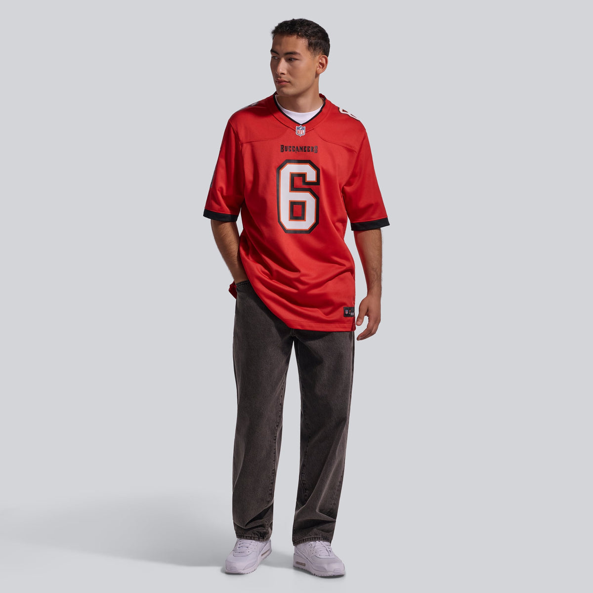 Men's Tampa Bay Buccaneers Baker Mayfield Nike Pewter Alternate Game Player Jersey
