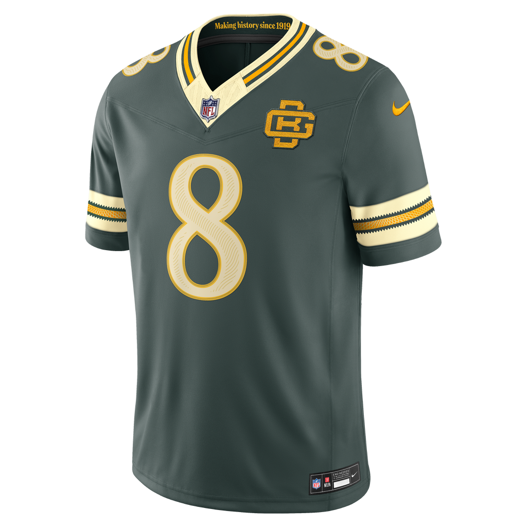 Men's Green Bay Packers Josh Jacobs Nike Green 2026 Rivalries Collection Stitched Limited Jersey
