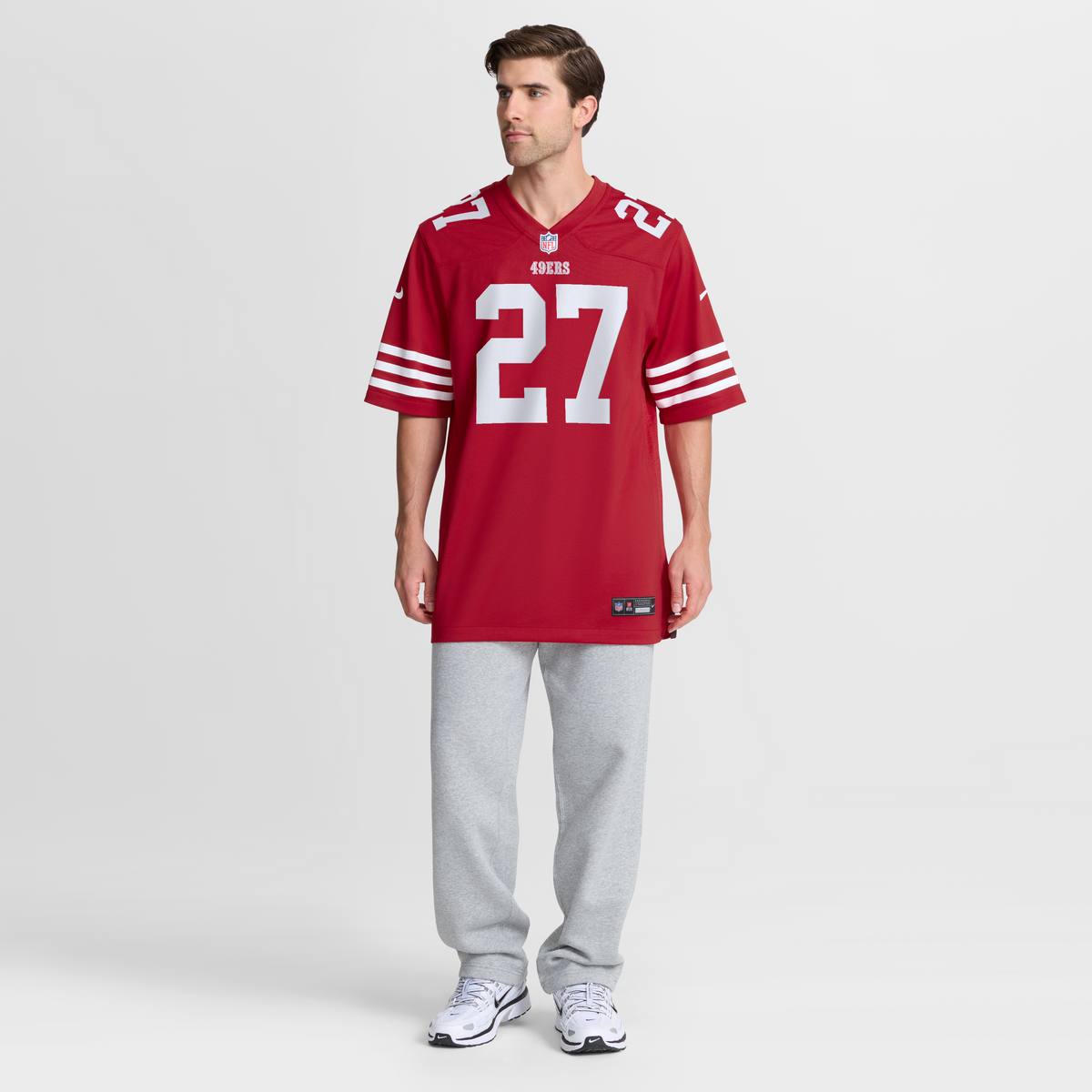 Men's San Francisco 49ers Ji'Ayir Brown Nike Scarlet Team Game Jersey