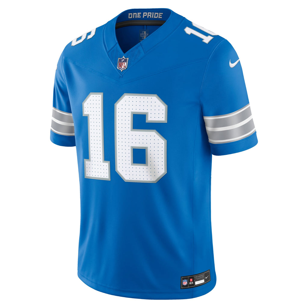 Men's Detroit Lions Jared Goff Nike Blue Team Vapor F.U.S.E. Stitched Limited Jersey