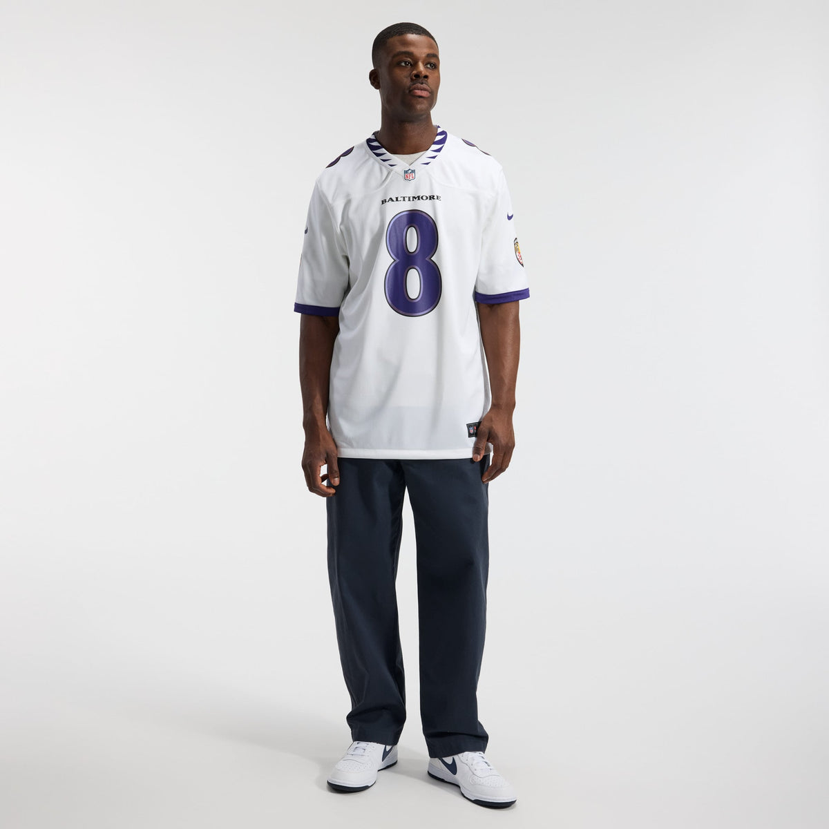 Men's Baltimore Ravens Lamar Jackson Nike White Game Jersey