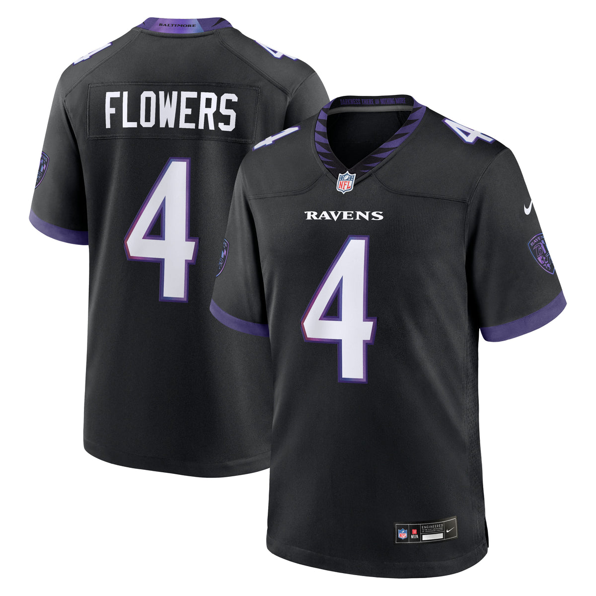Men's Baltimore Ravens Zay Flowers Nike Purple Alternate Game Jersey