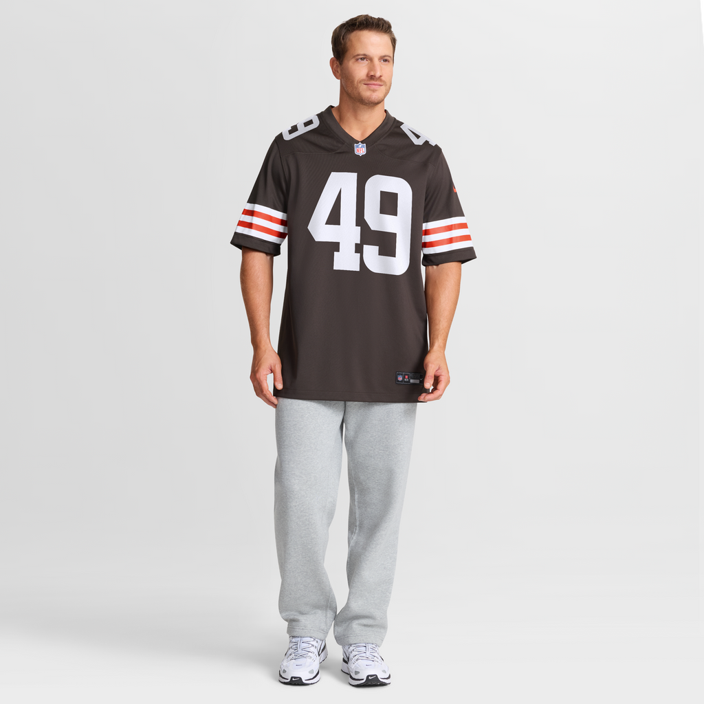 Men's Cleveland Browns Carson Schwesinger Nike Brown 2025 NFL Draft Game Jersey