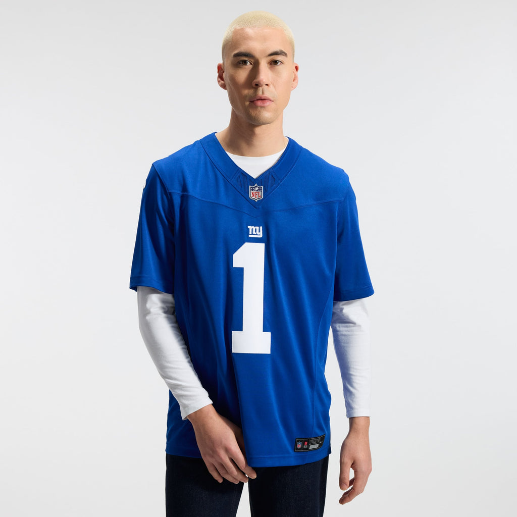 Men's New York Giants Malik Nabers Nike Royal Team Vapor F.U.S.E. Stitched Limited Jersey