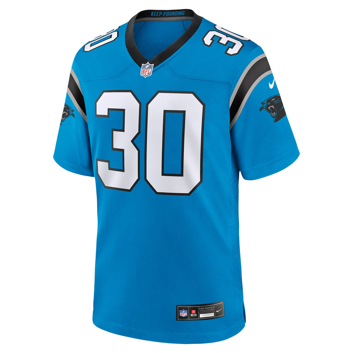 Men's Carolina Panthers Chuba Hubbard Nike Black Team Game Jersey