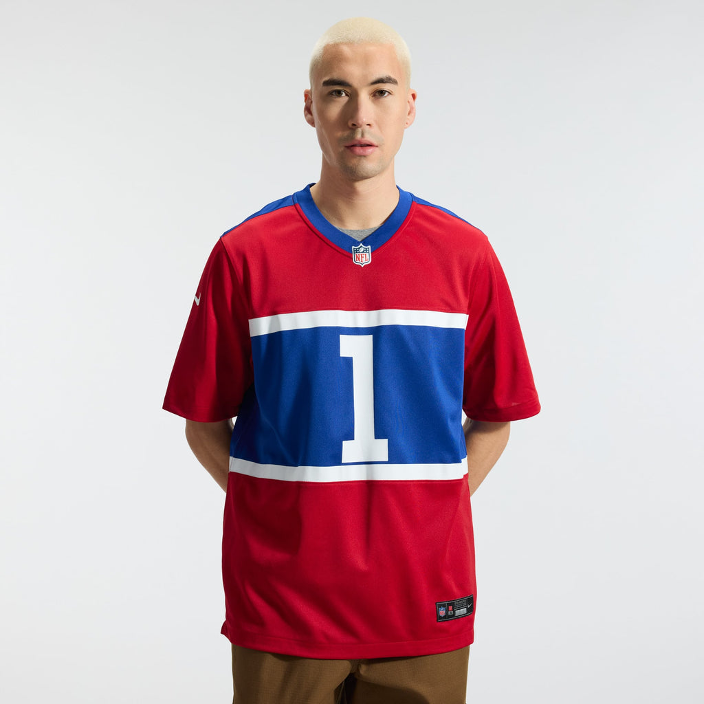 Men's New York Giants Malik Nabers Nike Century Red Alternate Game Jersey
