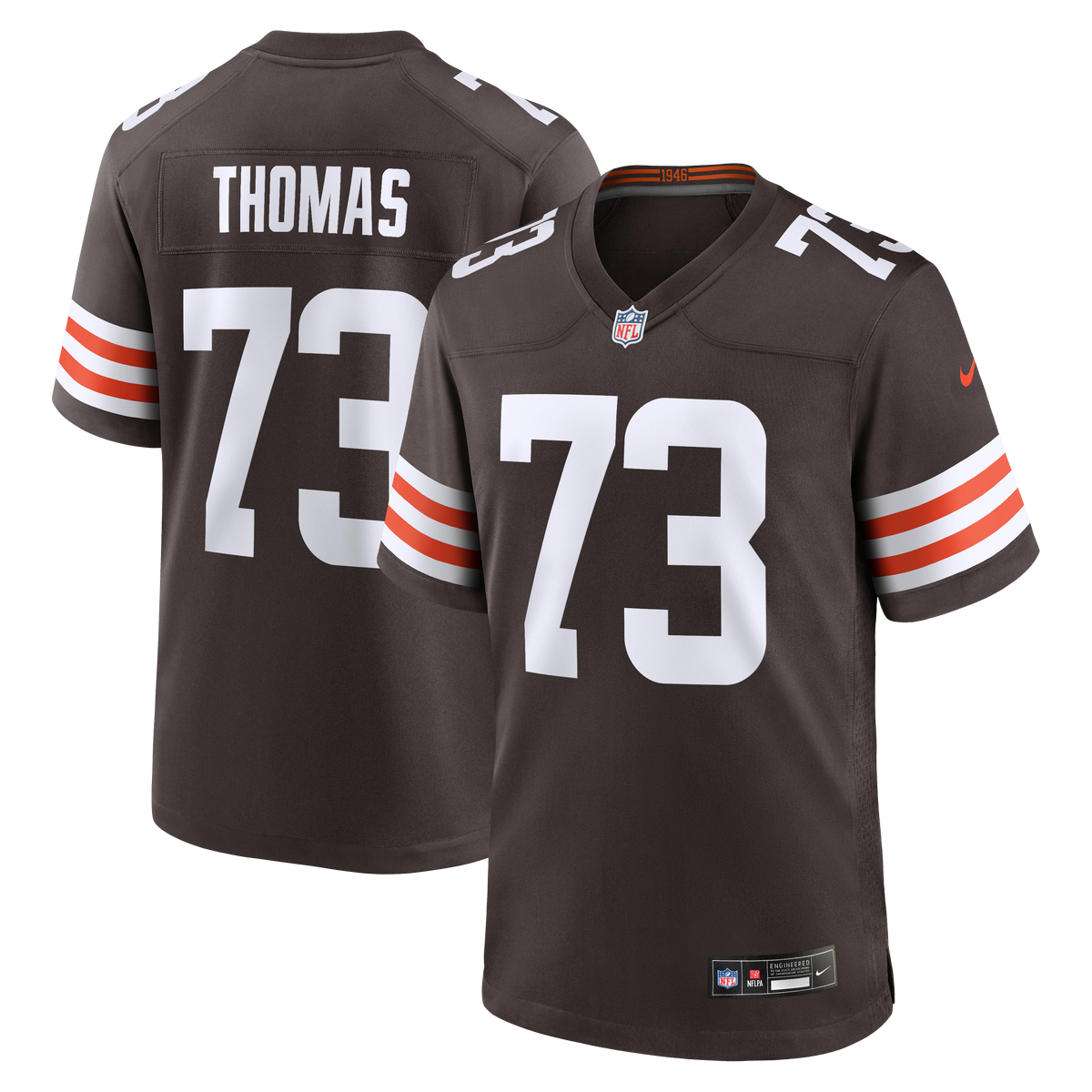 Men's Cleveland Browns Joe Thomas Nike Brown Retired Game Player Jersey