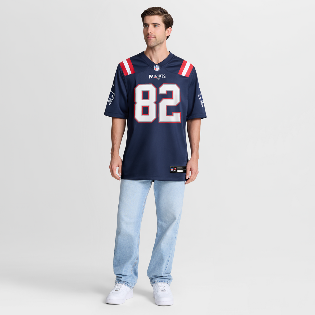 Men's New England Patriots Eli Raridon Nike Navy Team Game Jersey