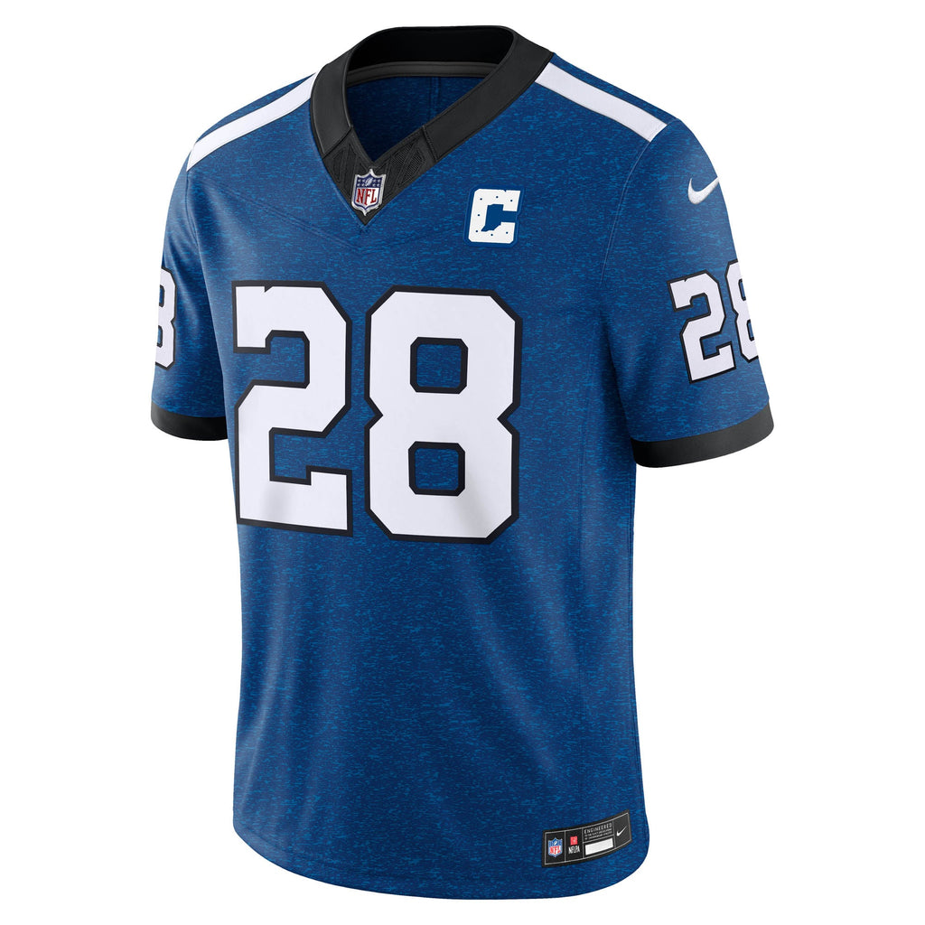 Men's Indianapolis Colts Jonathan Taylor Nike Royal Alternate Indiana Nights Vapor F.U.S.E. Stitched Limited Jersey