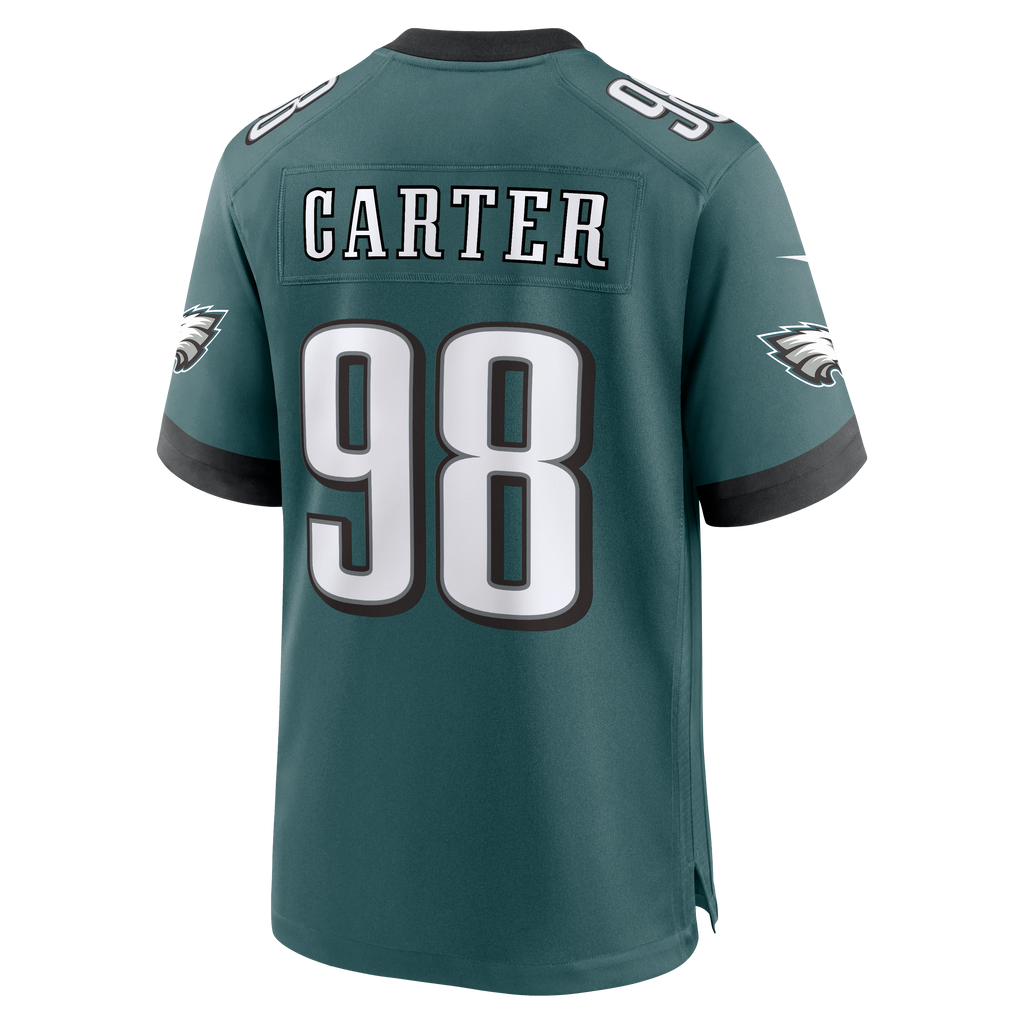 Men's Philadelphia Eagles Jalen Carter Nike  Midnight Green Team Game Jersey