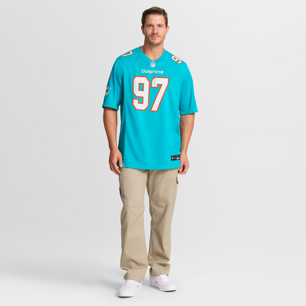 Men's Miami Dolphins Rashard Lawrence Nike  Aqua Team Game Jersey
