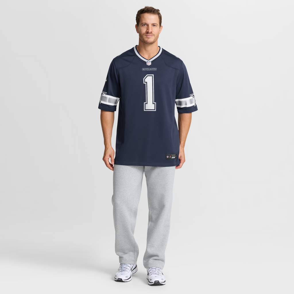 Men's Dallas Cowboys Number 1 Groom Nike Navy Game Jersey