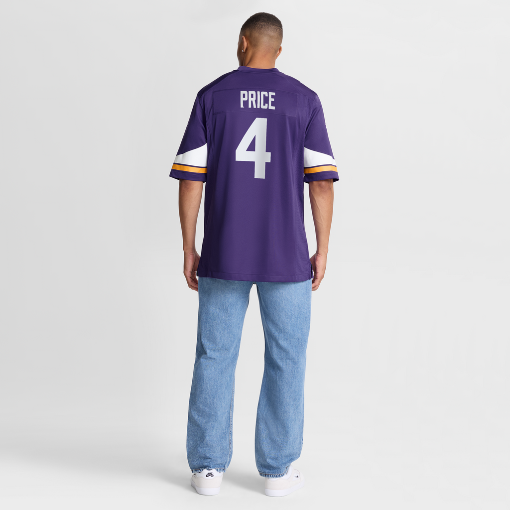 Men's Minnesota Vikings Myles Price Nike  Purple Team Game Jersey