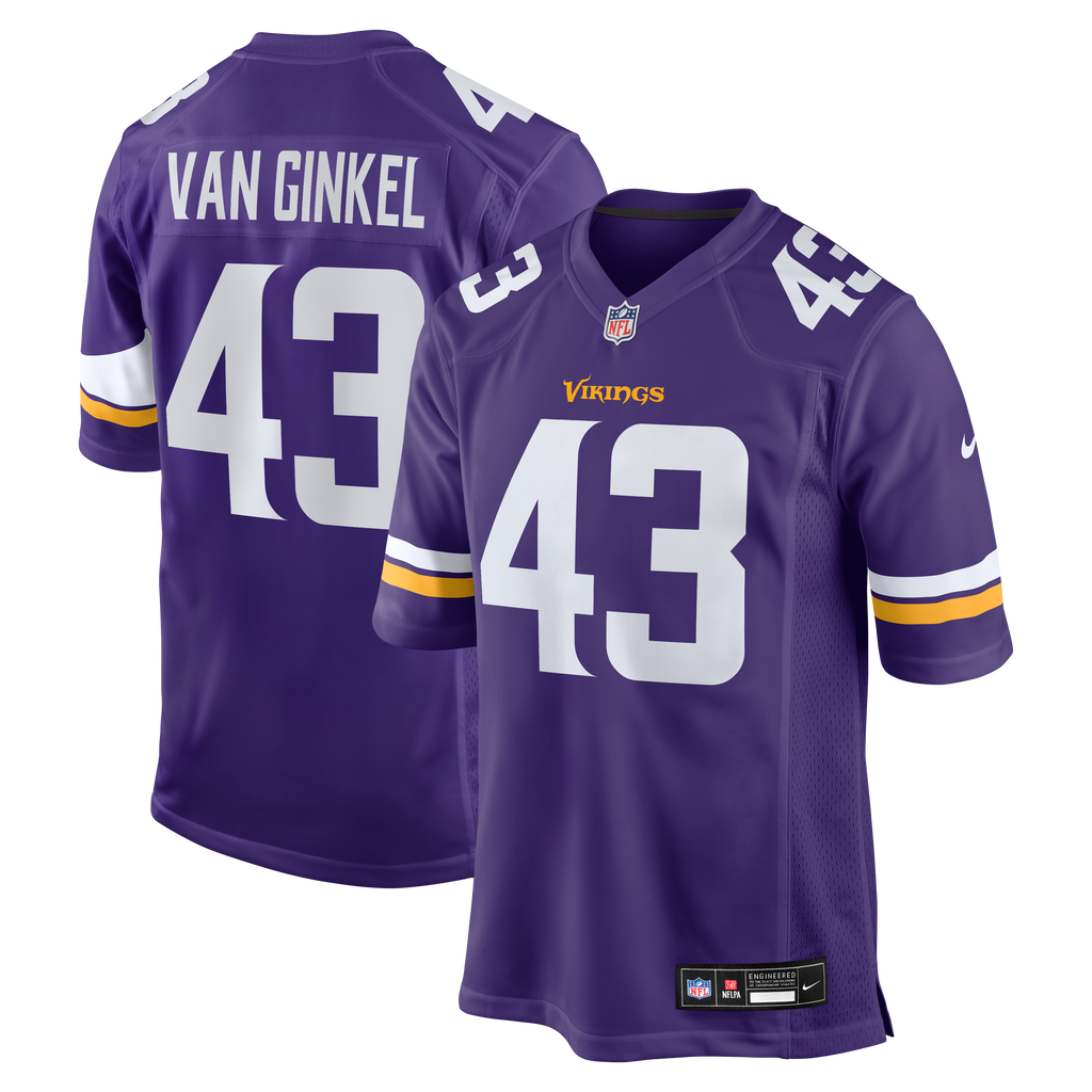 Men's Minnesota Vikings Andrew Van Ginkel Nike  Purple Team Game Jersey