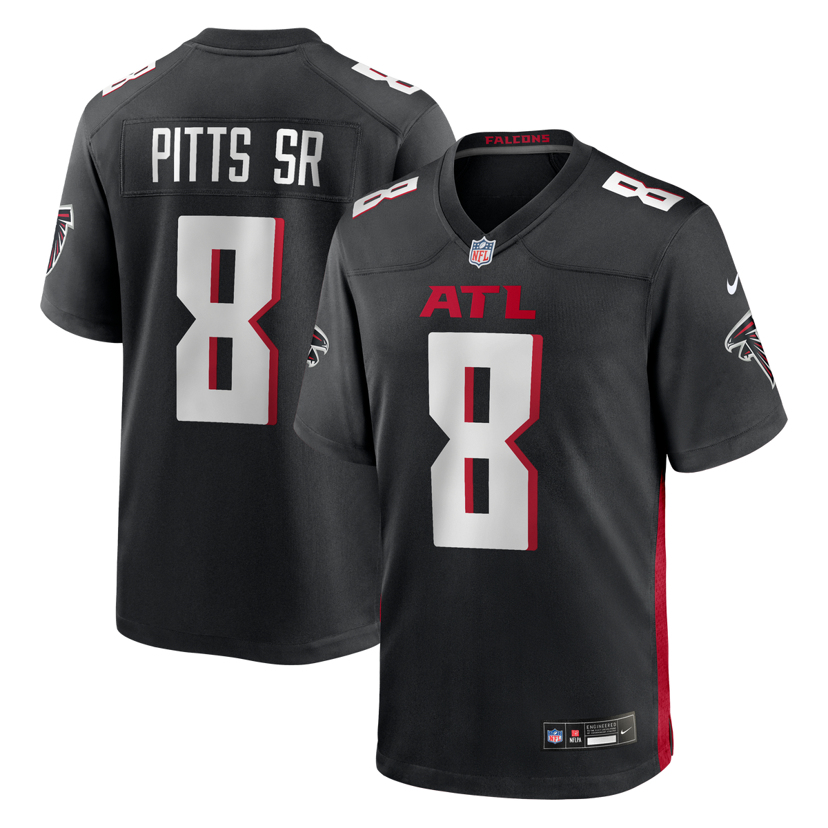 Men's Atlanta Falcons Kyle Pitts Sr. Nike Black Team  Game Jersey