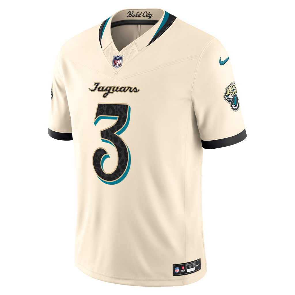 Men's Jacksonville Jaguars Jakobi Meyers Nike Natural 2026 Rivalries Collection Stitched Limited Jersey