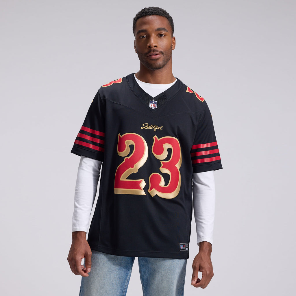 Men's San Francisco 49ers Christian McCaffrey Nike Black Rivalries Collection Stitched Limited Jersey